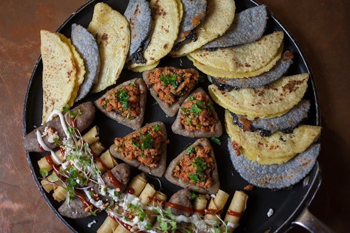a close up of food