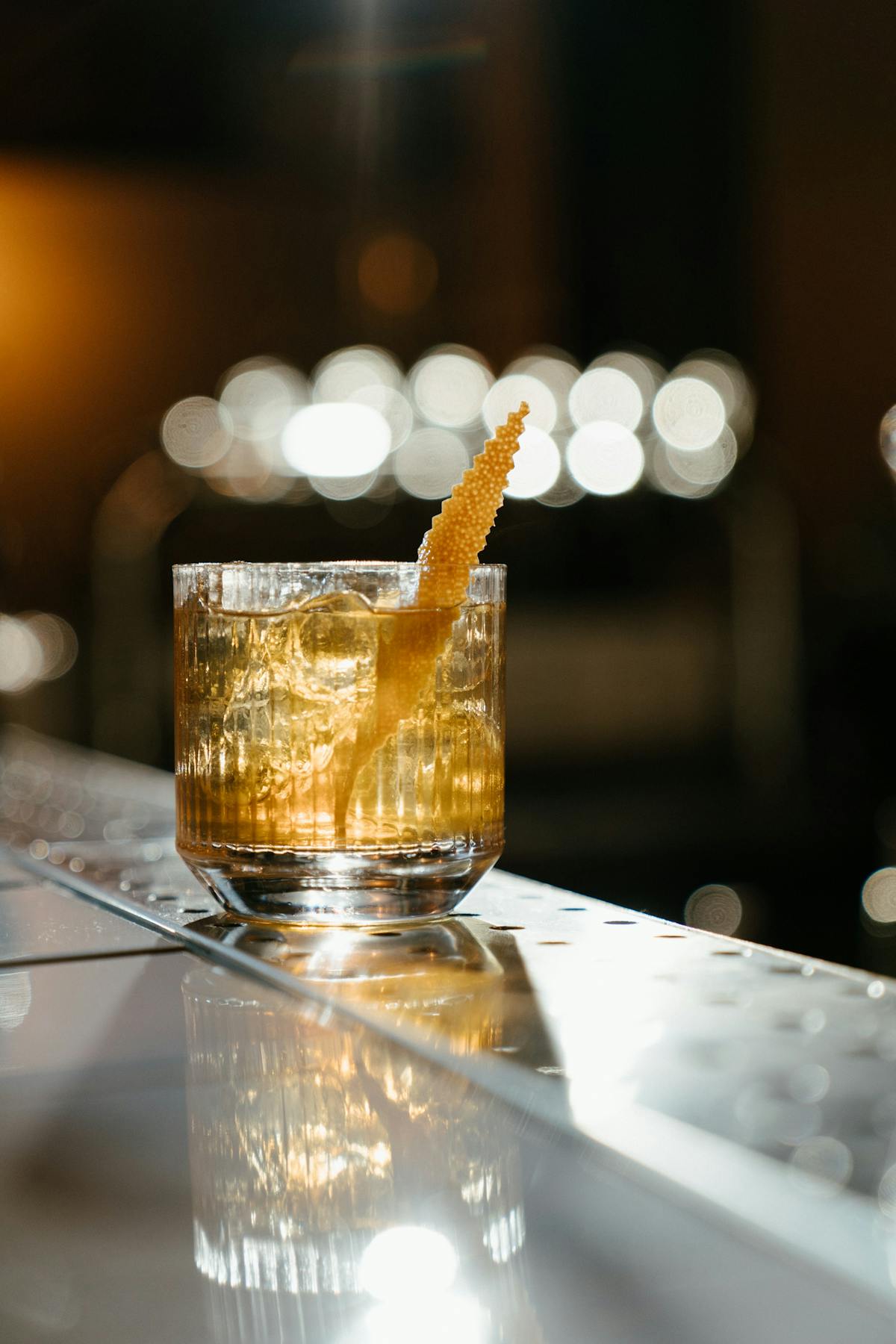 a glass cup on a table