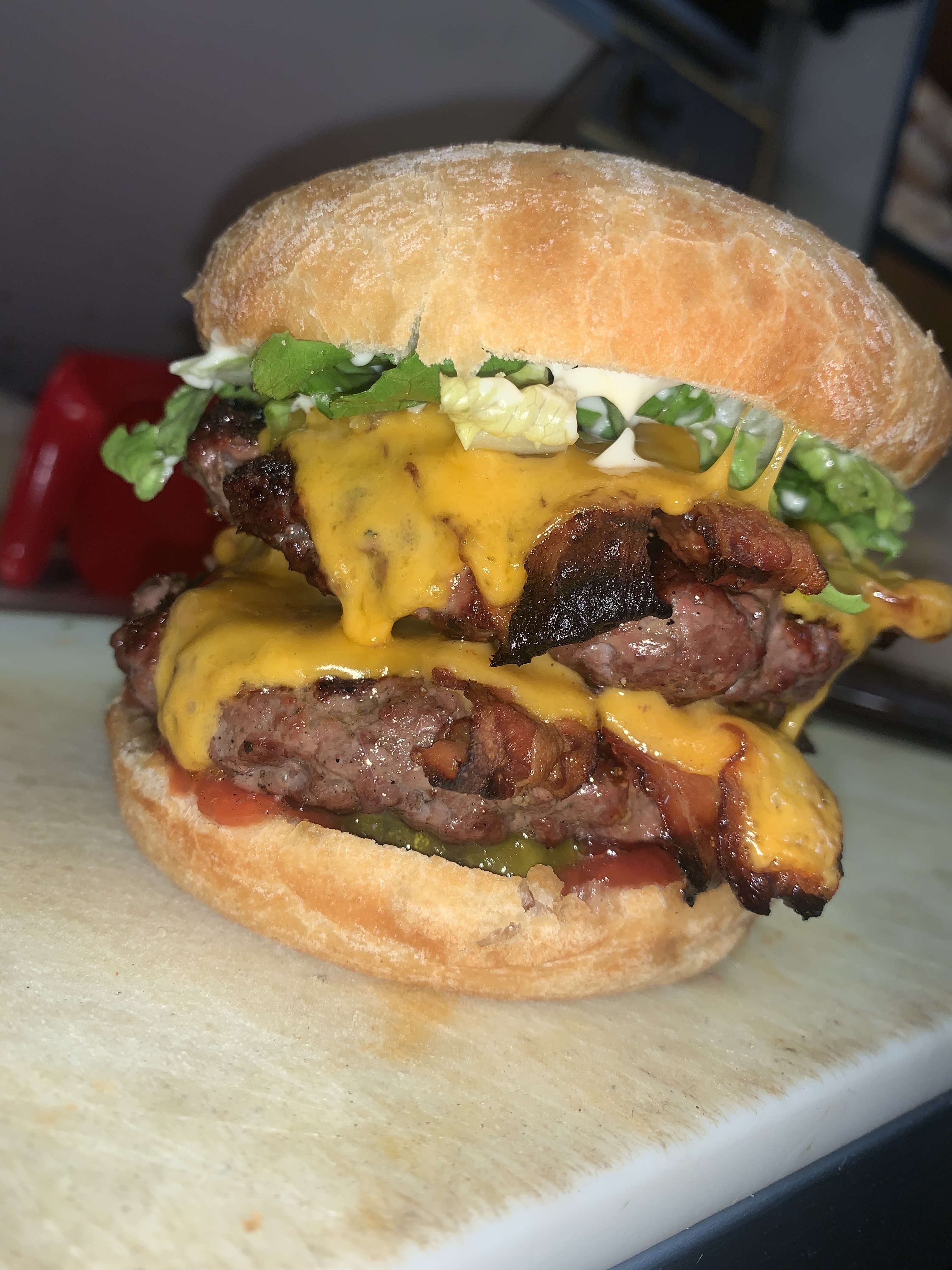 a close up of a sandwich sitting on top of a table