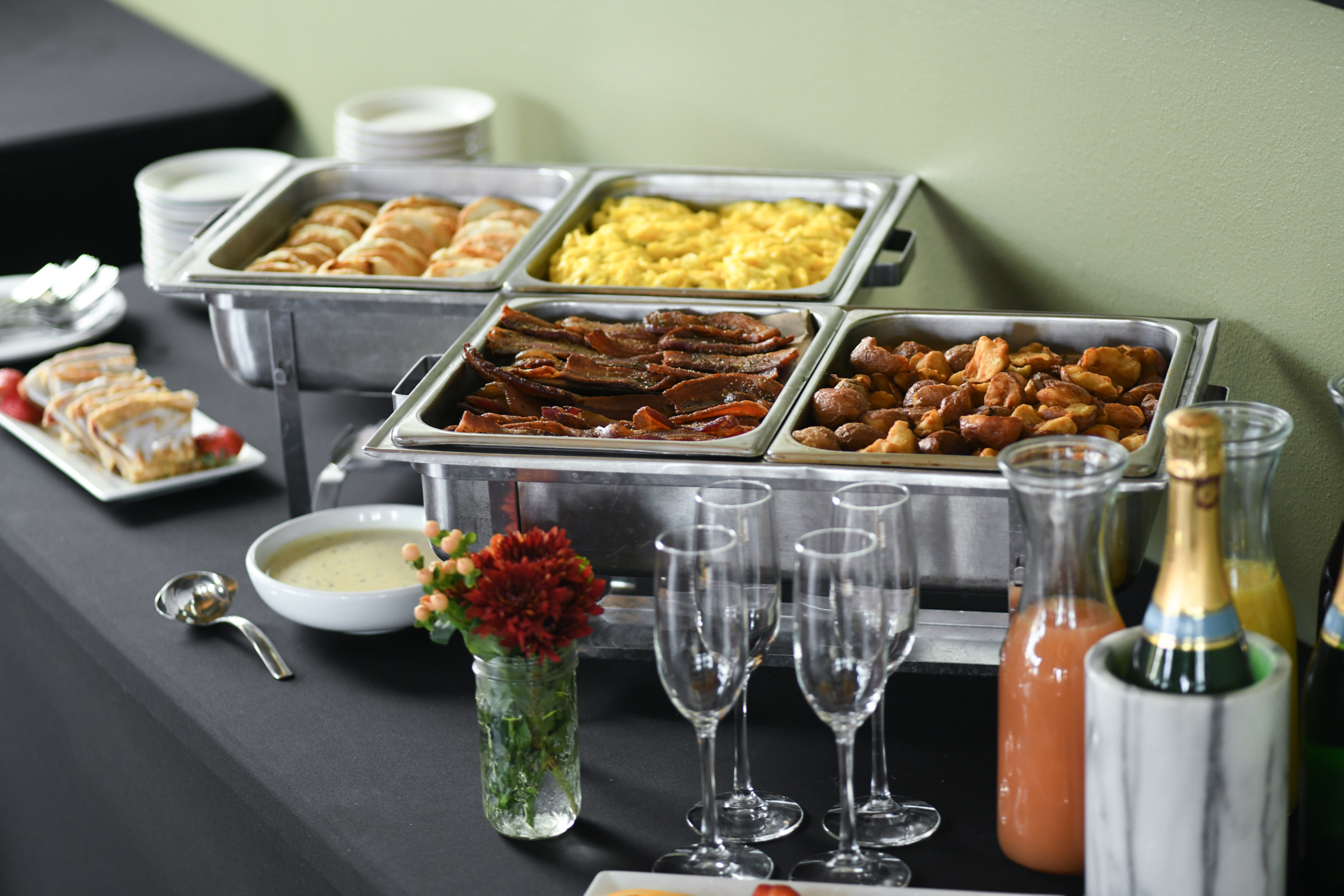 a bunch of food on a table