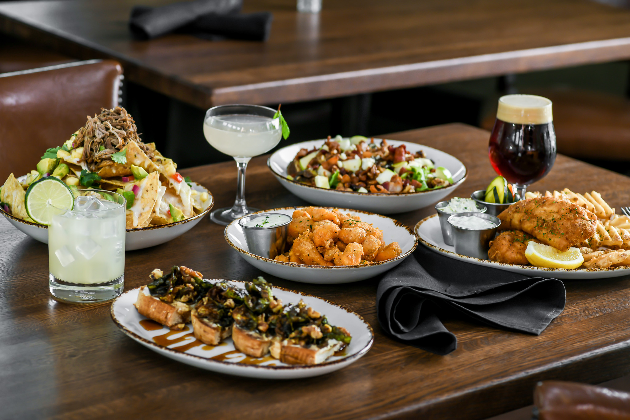 a table topped with plates of food on a plate
