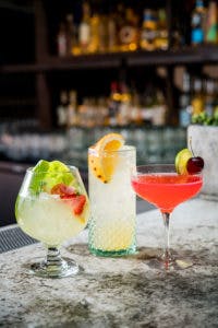 a close up on drinks