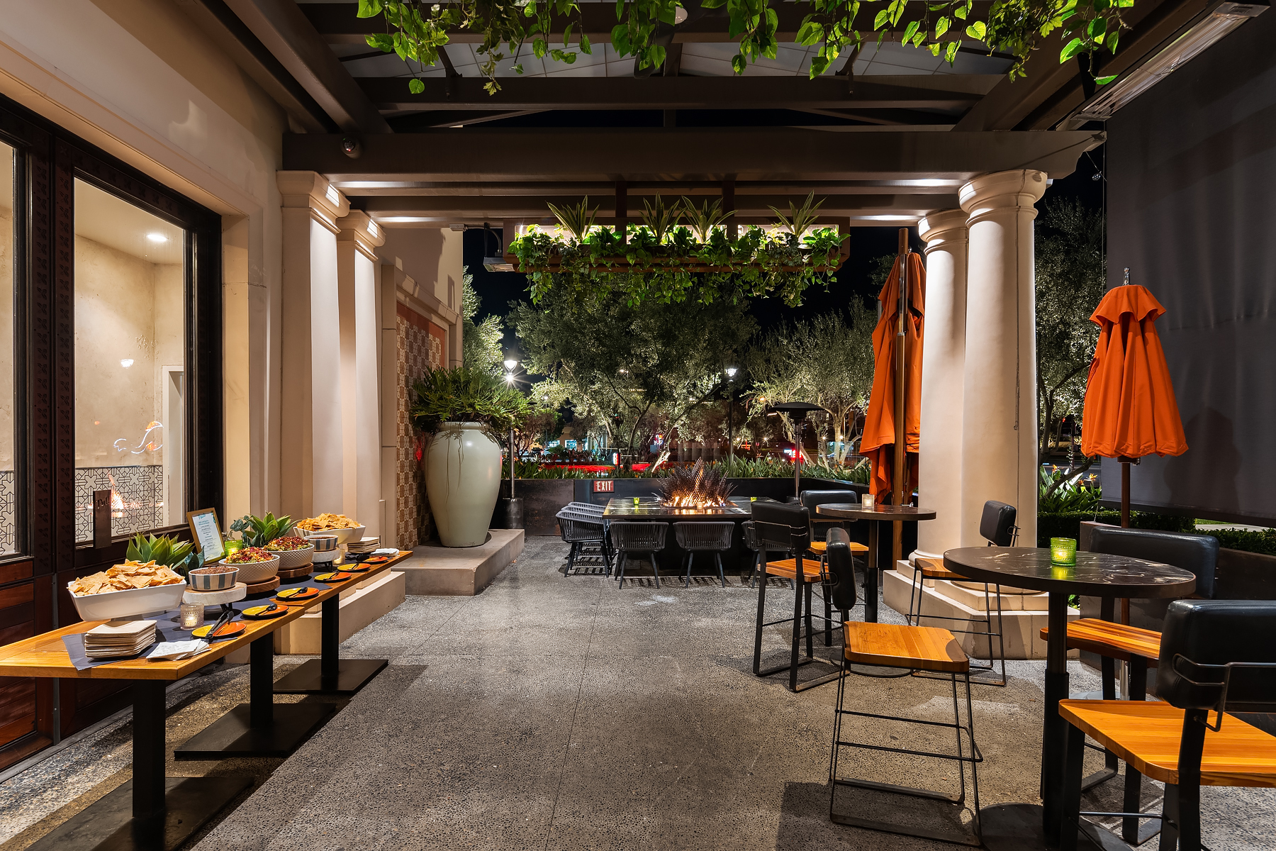 a room filled with furniture and a large window