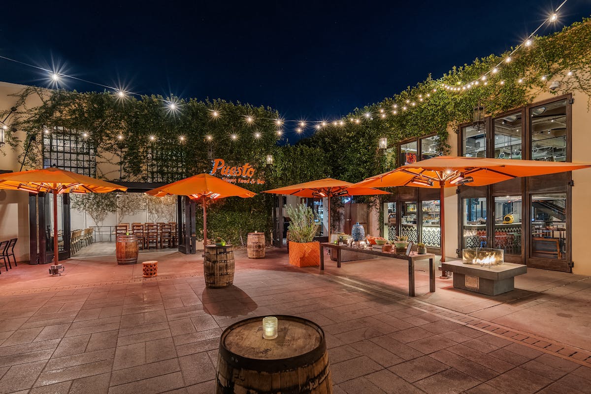 a large orange building