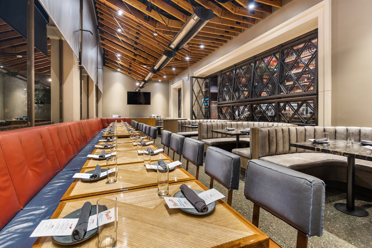 a room filled with furniture and a table