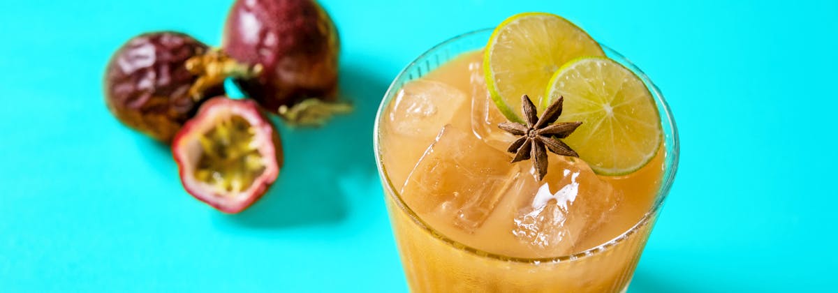 a close up of a drink on a table