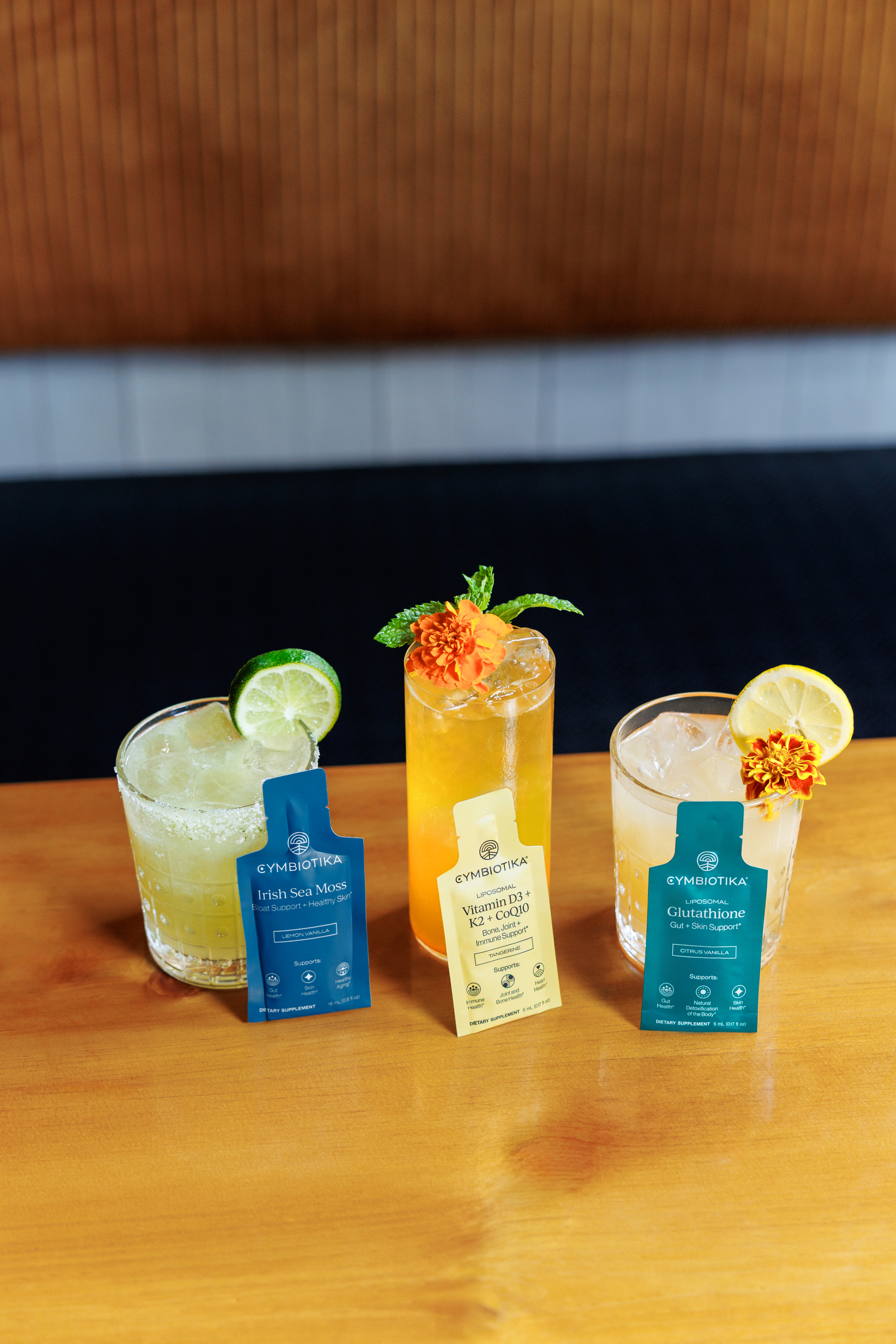 Puesto has teamed up with Cymbiotika to launch two functional margaritas and a non-alcoholic cocktail, made with 818 Tequila and wellness-inspired additions.