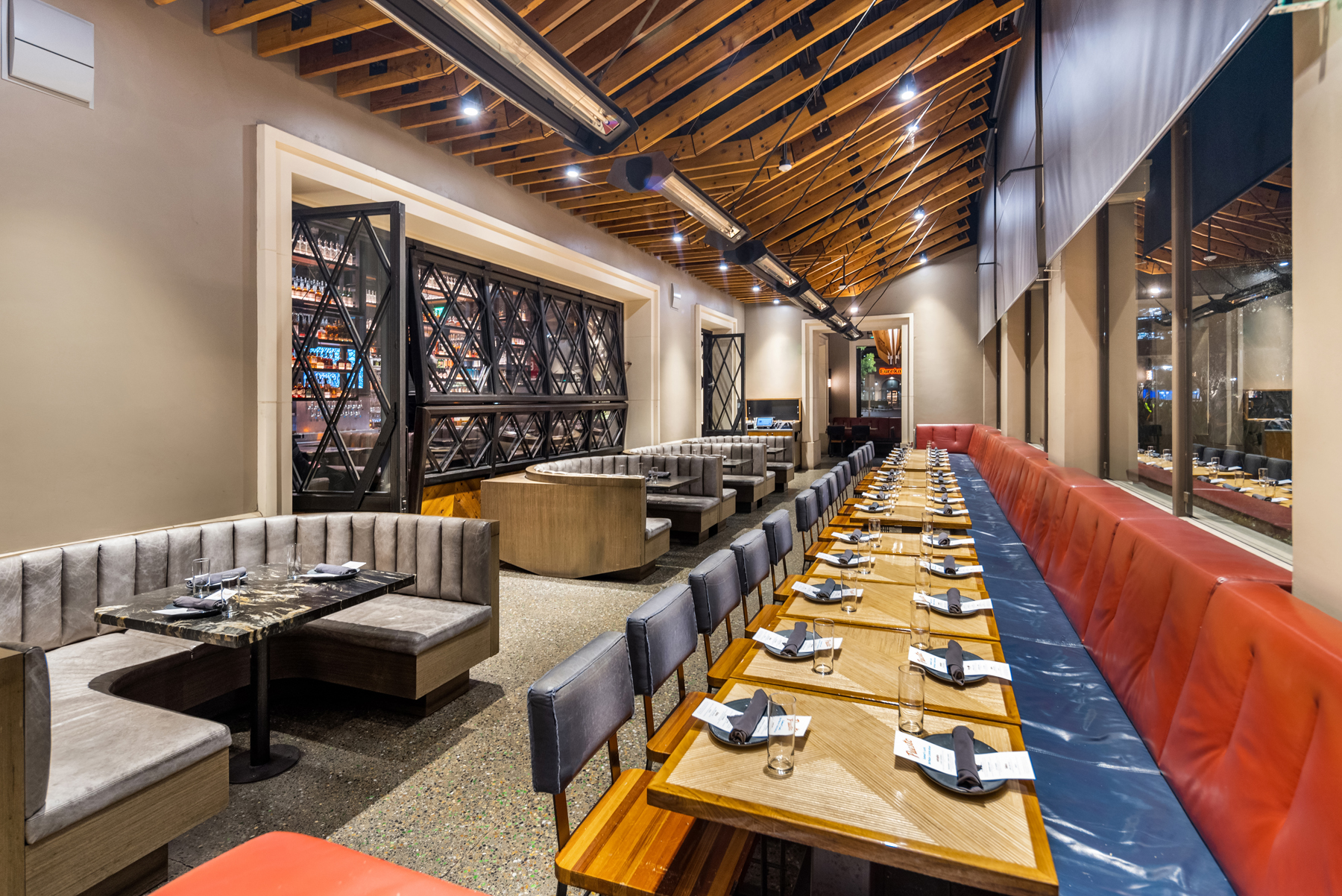 a large long train on a table