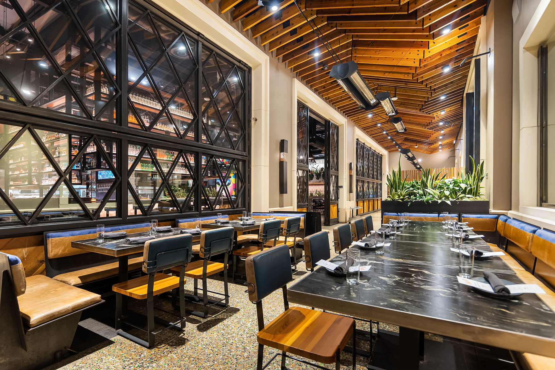 a large long train on a table