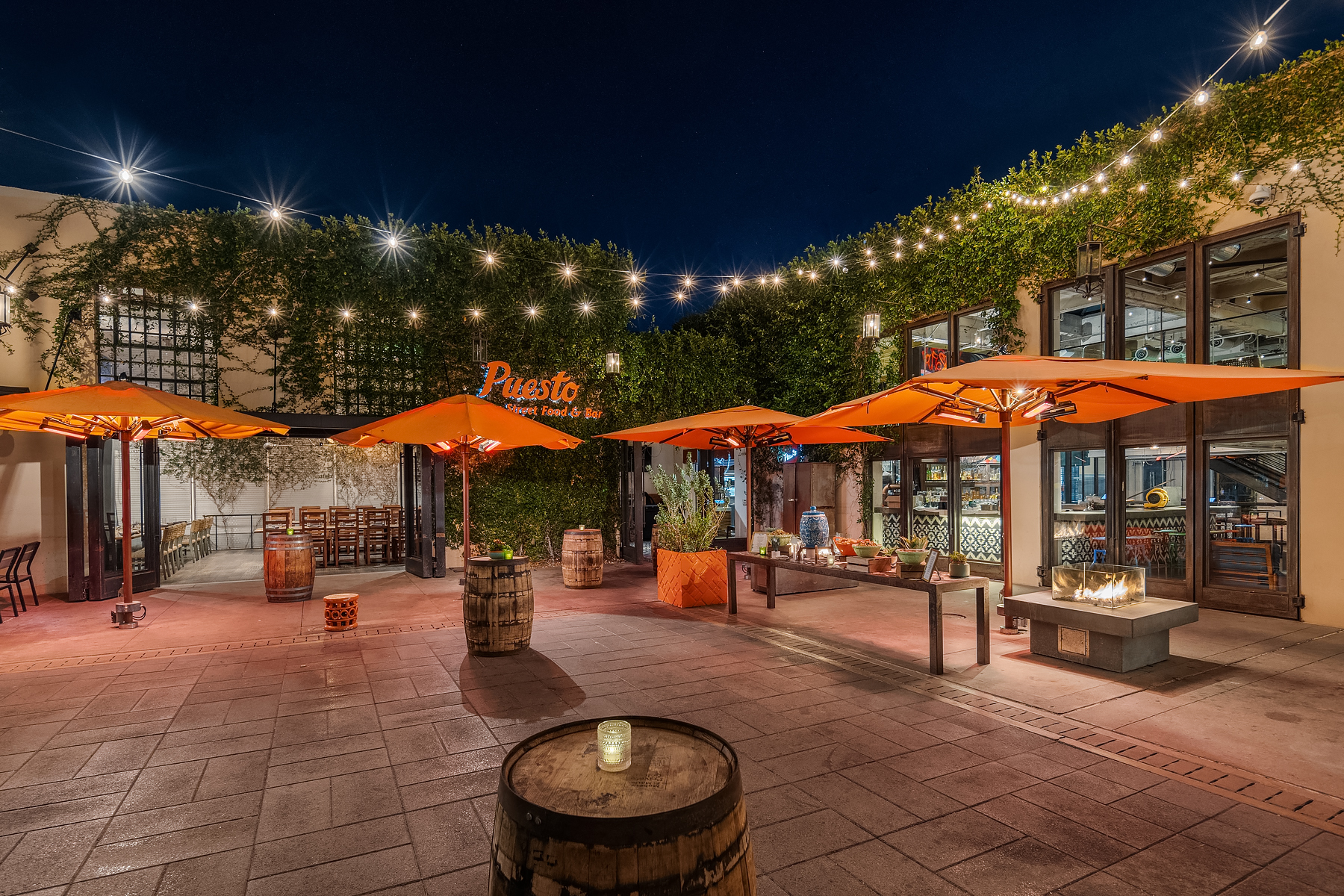 a large orange building