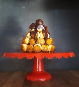 a dessert used as decoration on a table