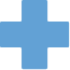 a blue cross on a black background