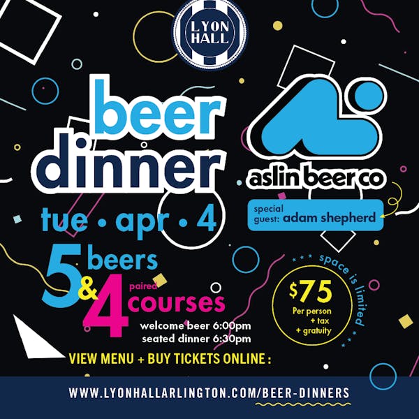 Aslin Beer Dinner Lyon Hall