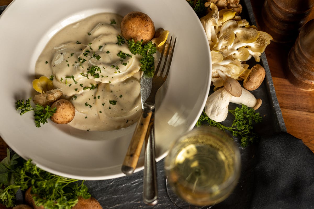 a plate of food on a table