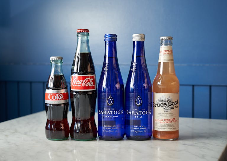 bottled beverages on a table