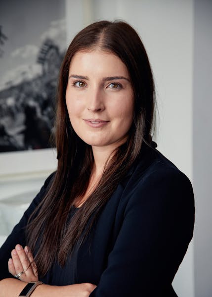 a woman wearing a black shirt