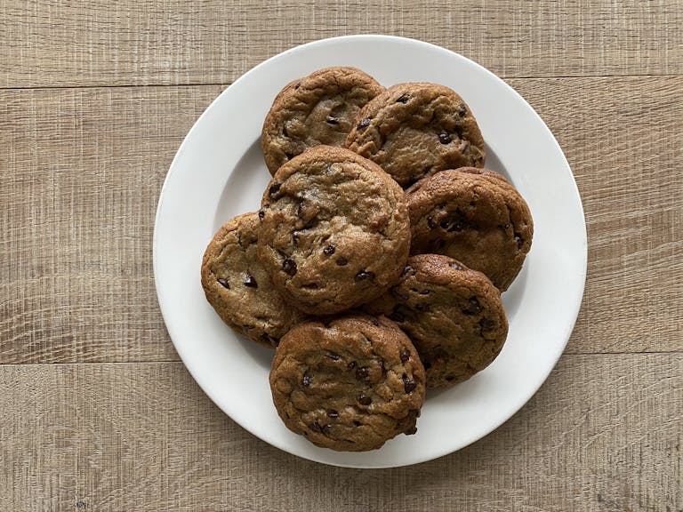 chocolate chip cookies on a plate