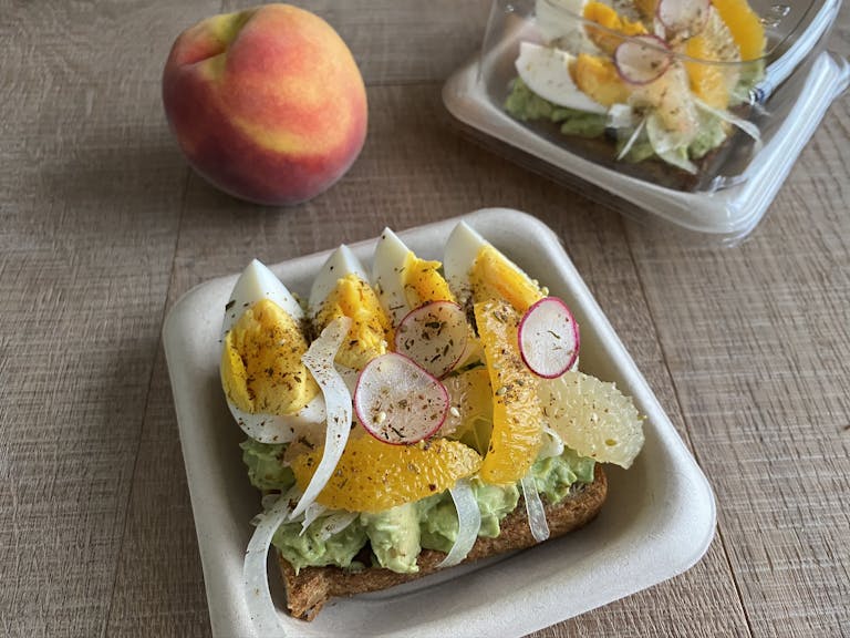 Avocado toast with hard boiled eggs