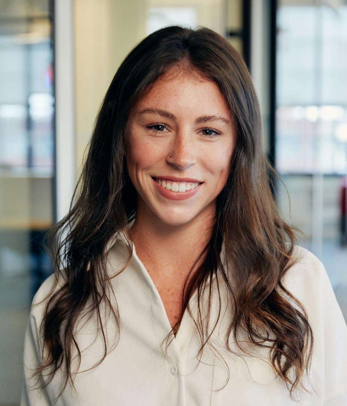 a woman smiling for the camera