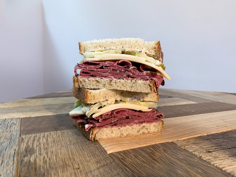 Pastrami and Swiss Sandwich Box Union Square Events Catering