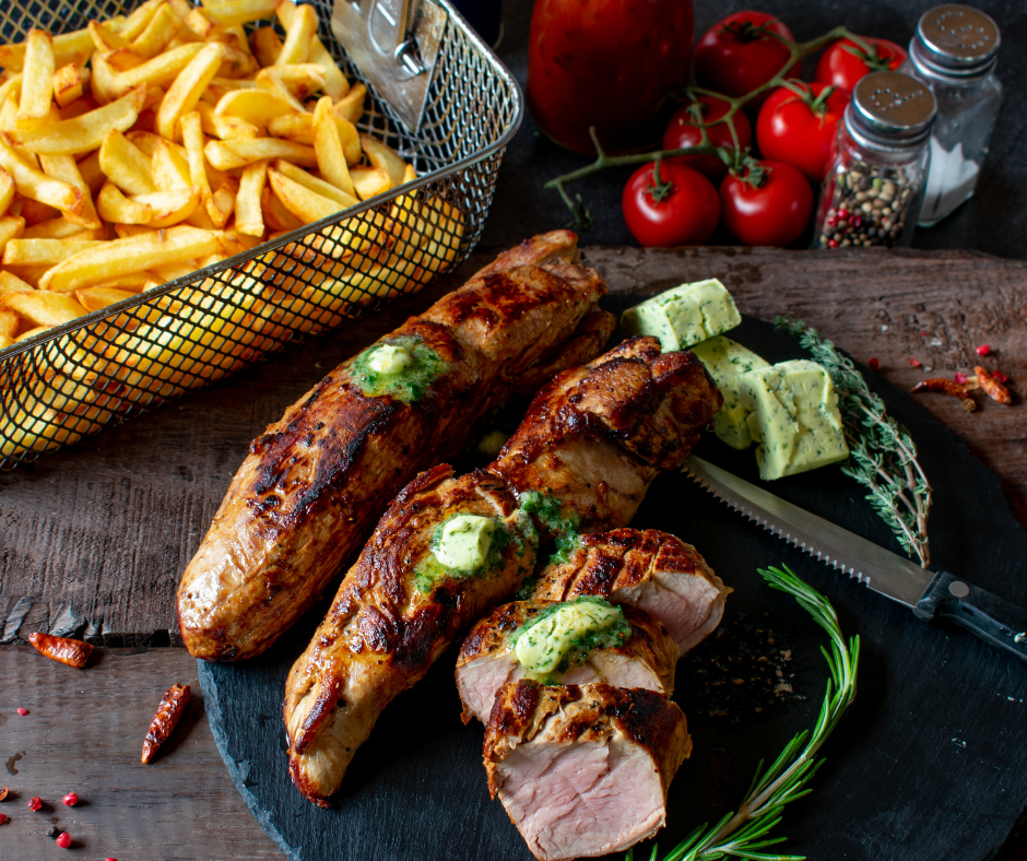 food on a wooden table