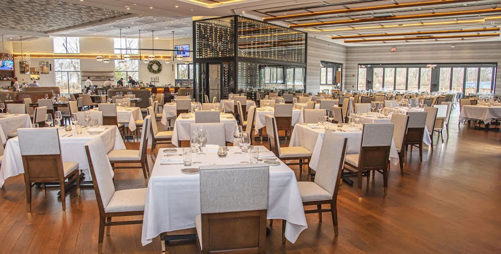 a dining room table in a restaurant