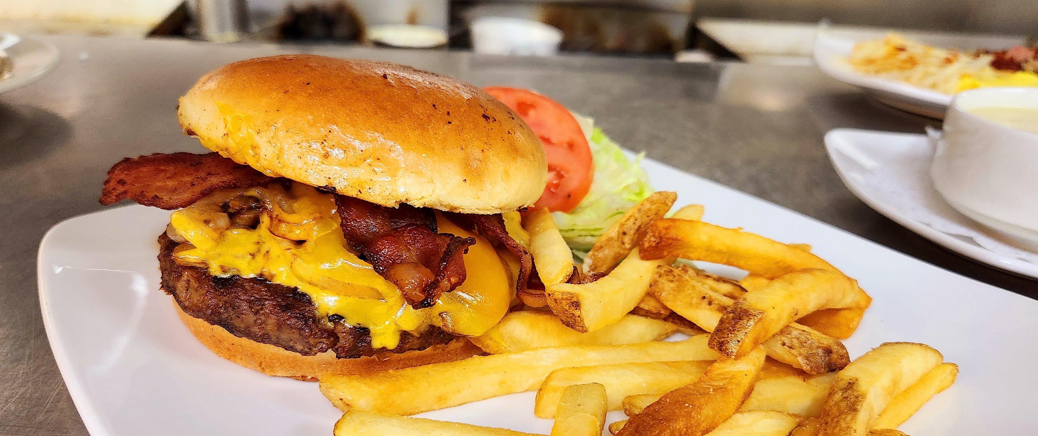 a sandwich and fries on a plate
