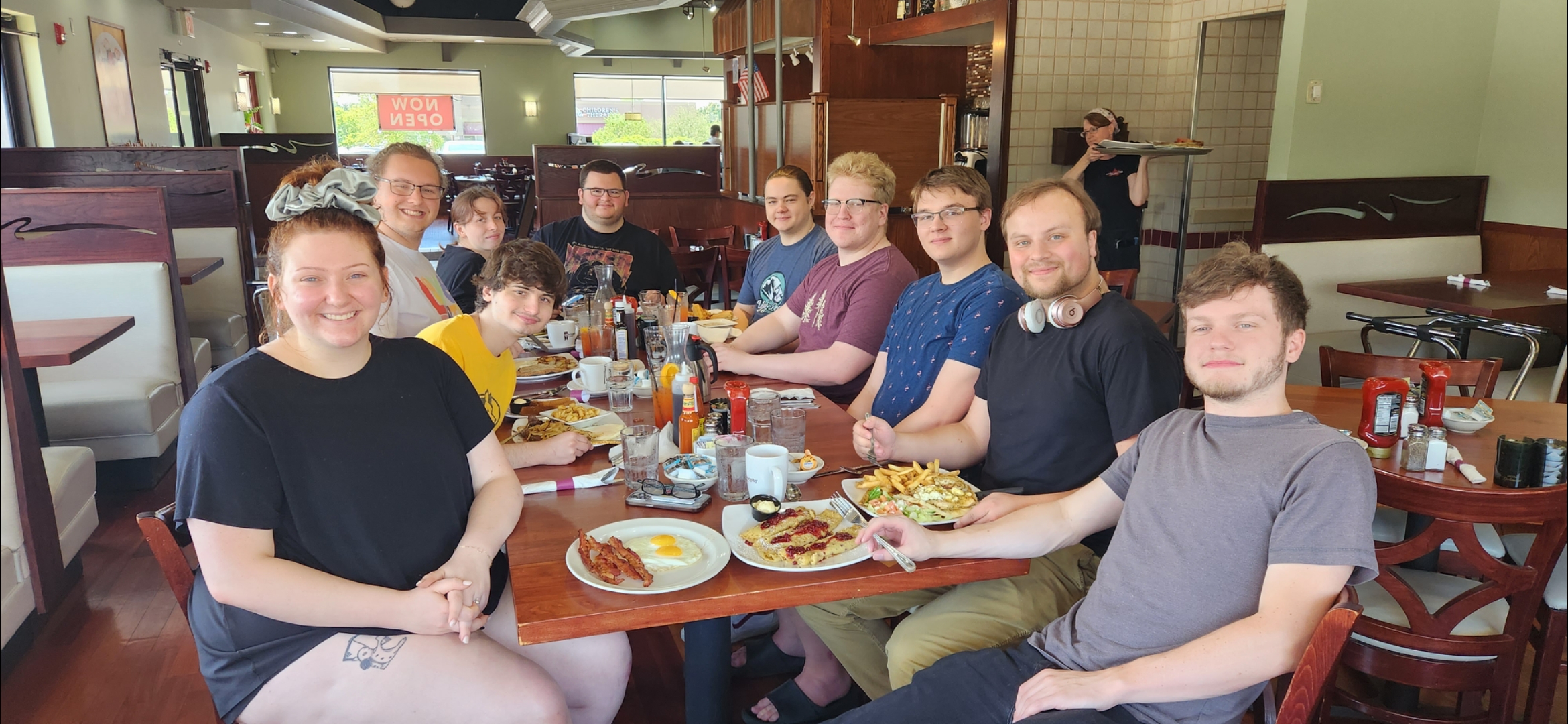 people eating together
