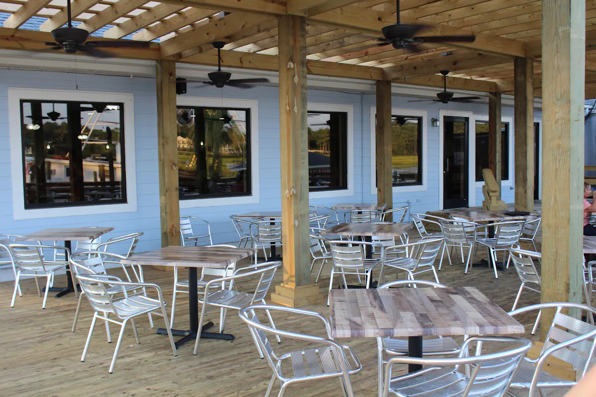 tables and chairs outside