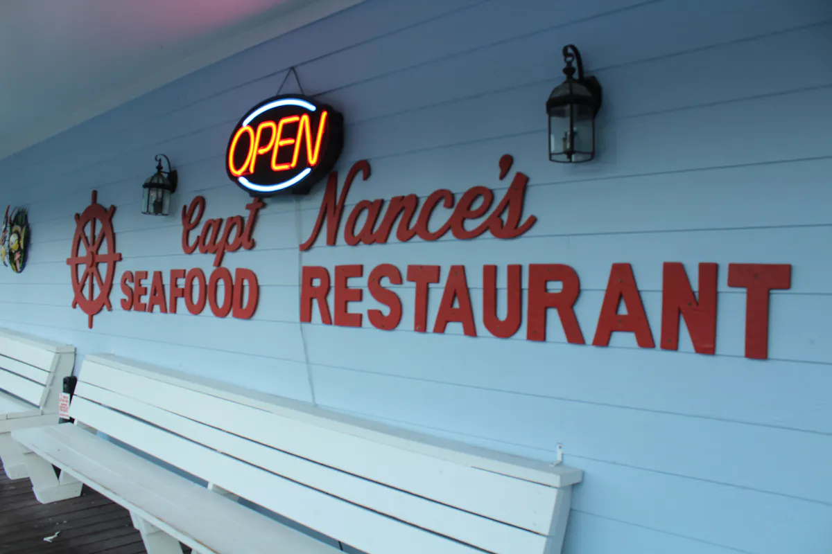 a sign above a store