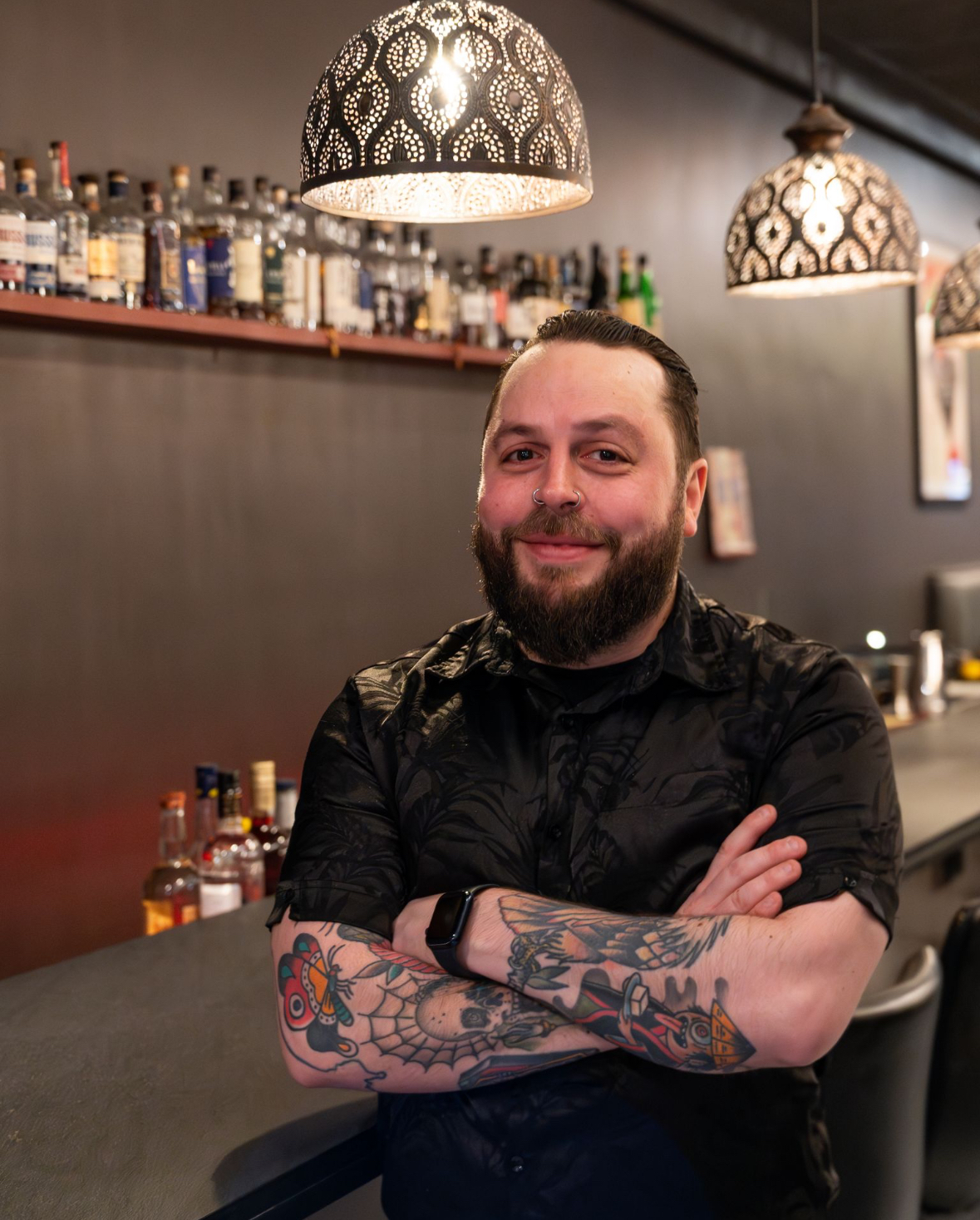 a man sitting on a table