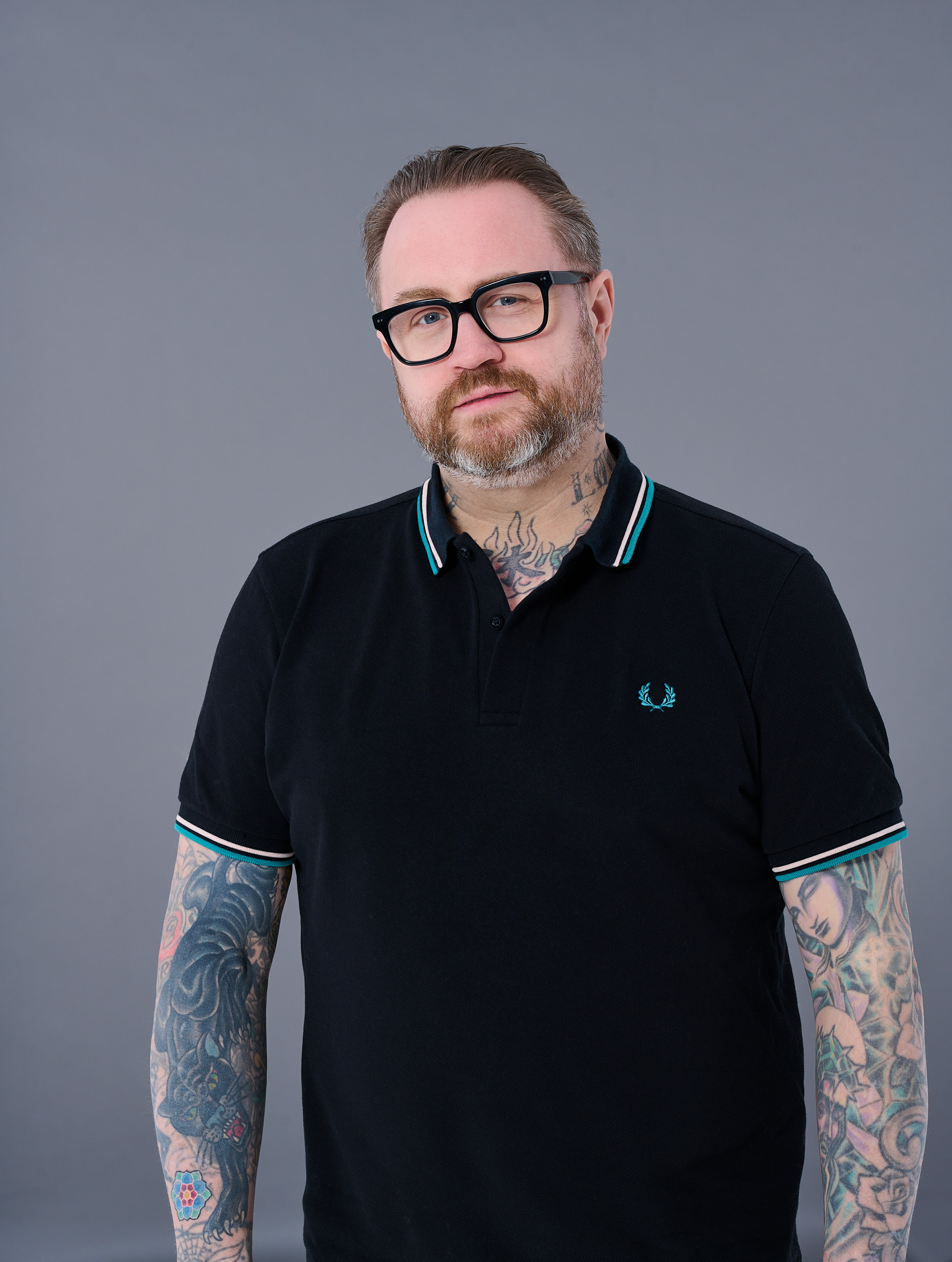 a man wearing glasses