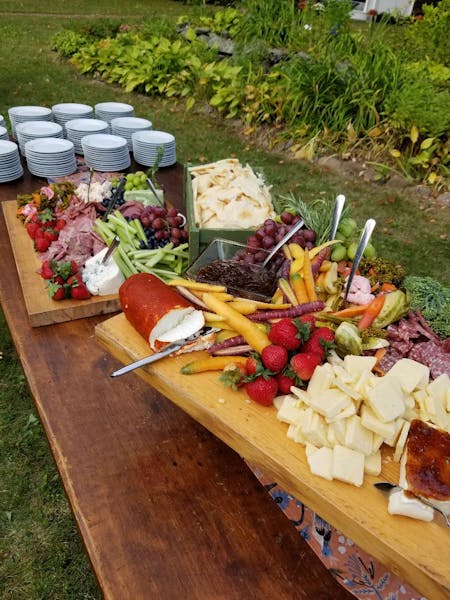 food on a picnic table