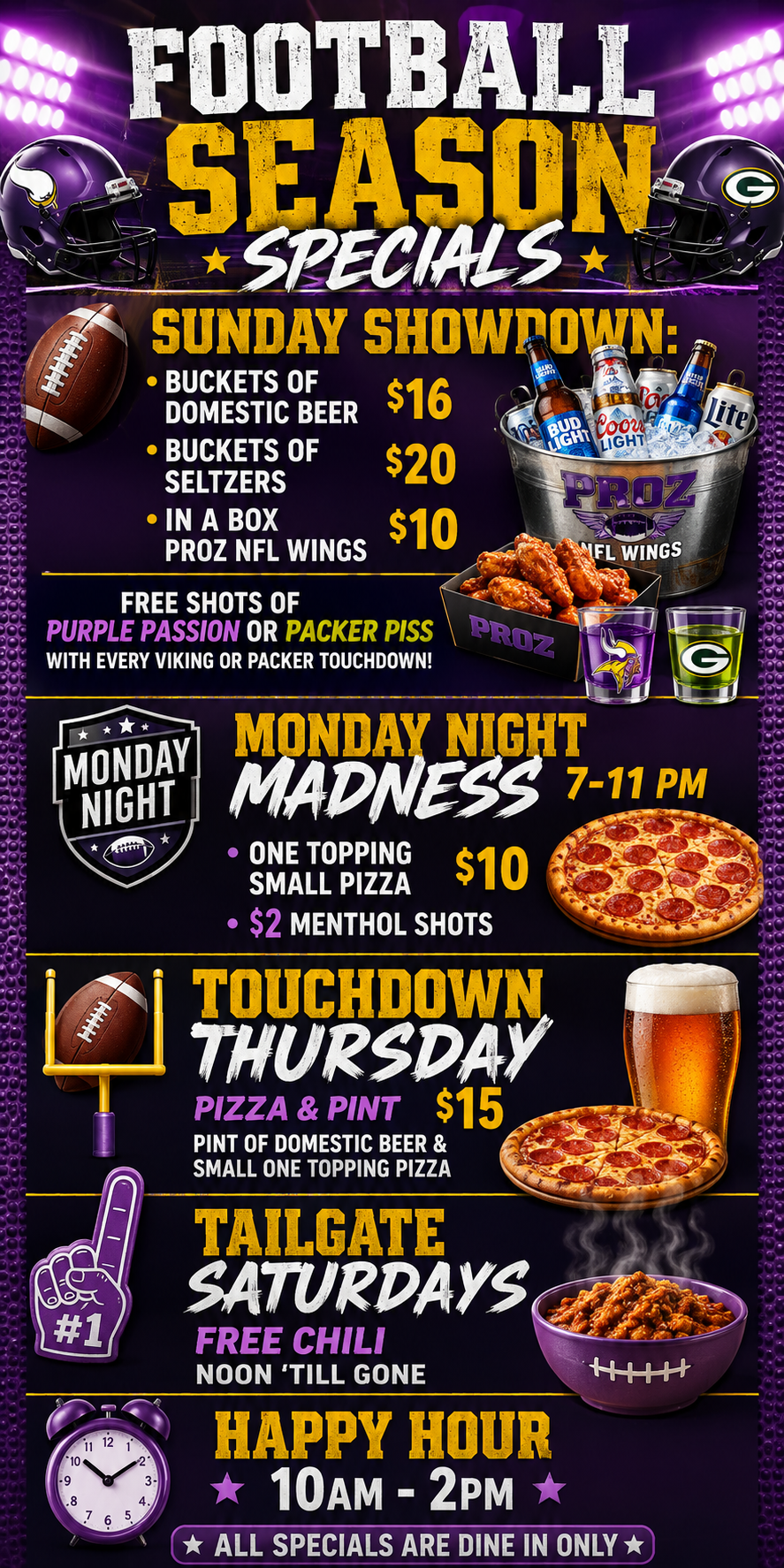 a purple advertisement with a purple background