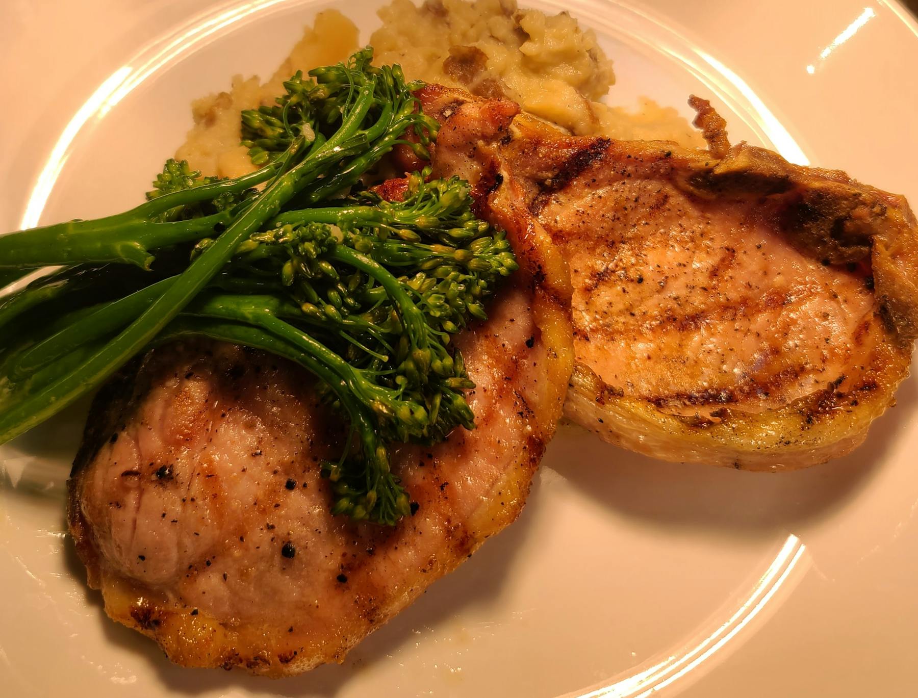 a plate of food with broccoli