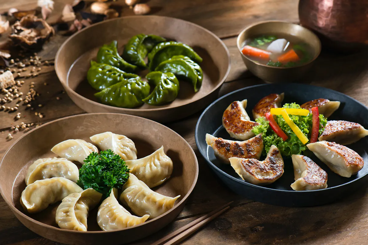 a bowl of food with broccoli