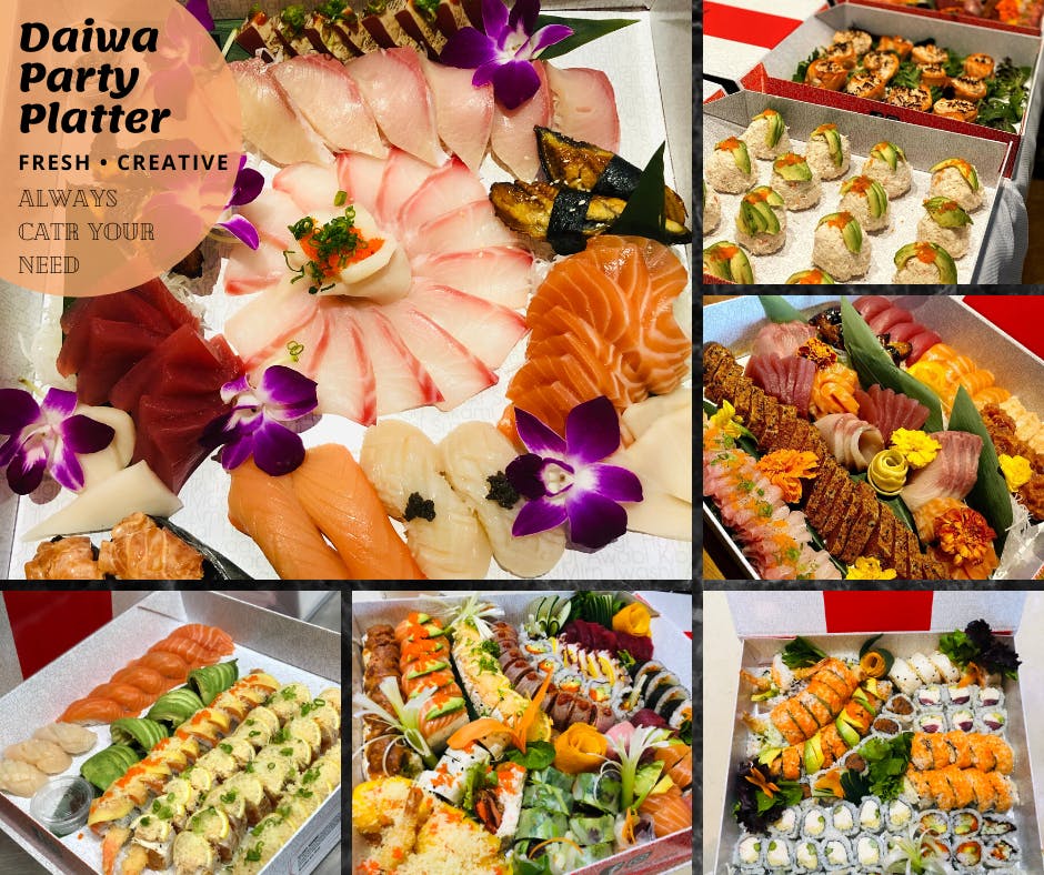 a bunch of different types of food