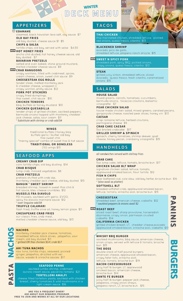 Deck Winter Menu Chesapeake Inn Deck Winter Menu Chesapeake Inn
