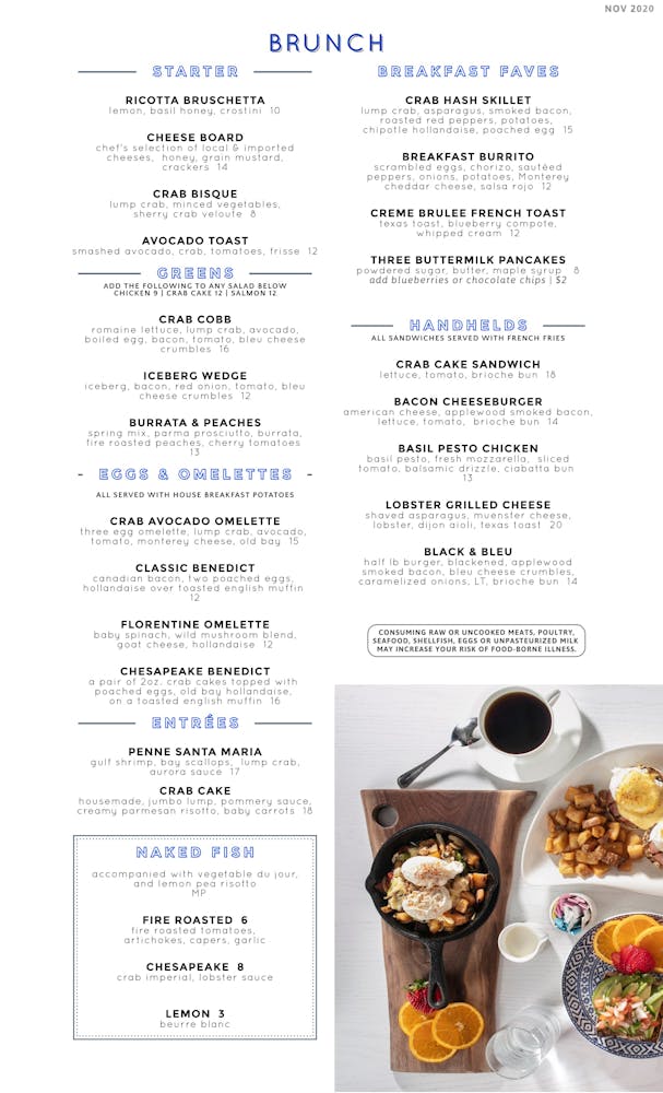 Brunch Menu Chesapeake Inn