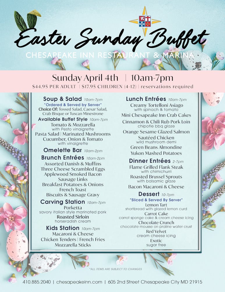 Easter Buffet Chesapeake Inn