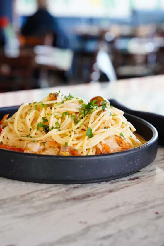 Creamy shrimp pasta