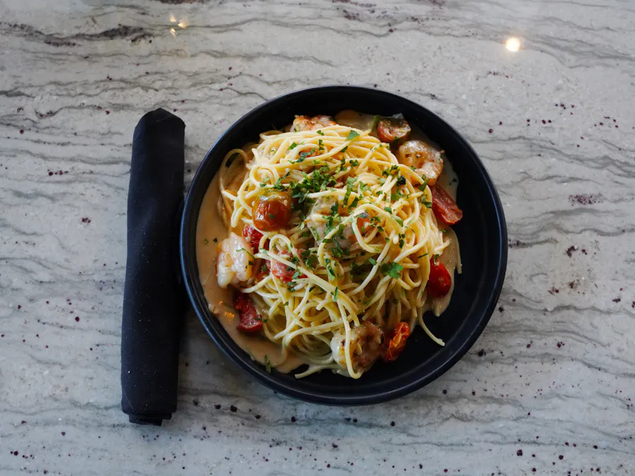 Italian dish plated at Bacio