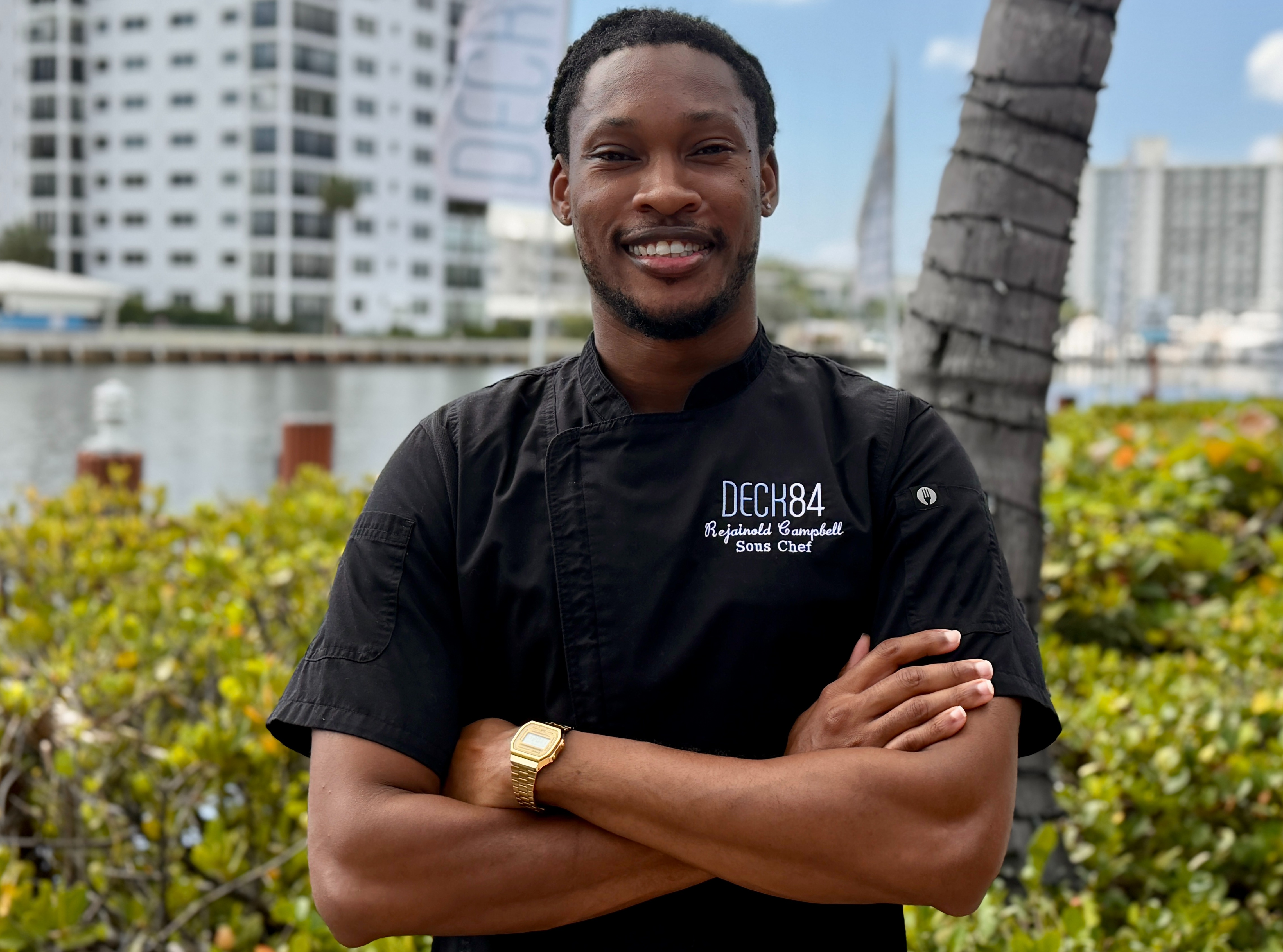 a man in a black shirt