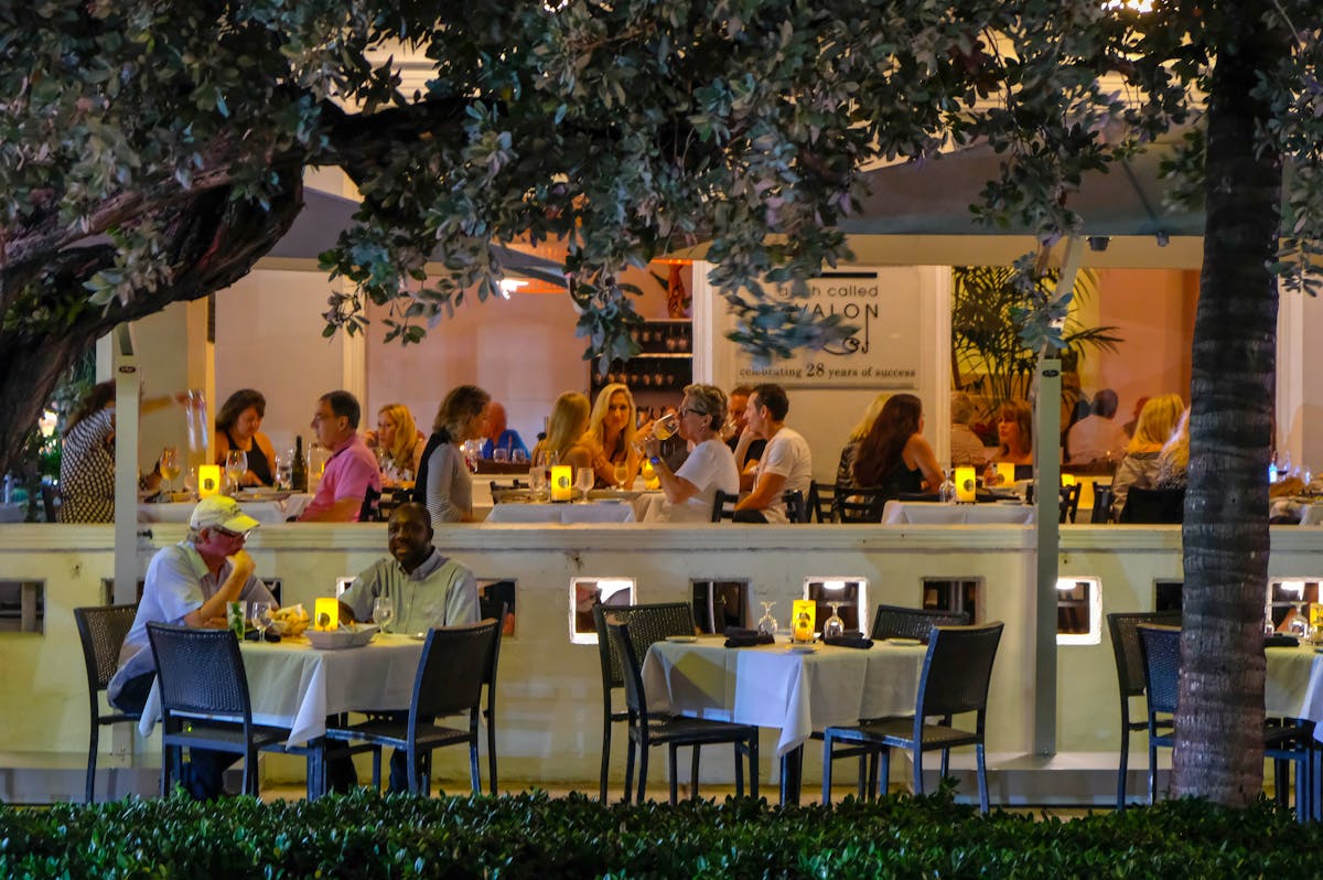 a full shot of the outdoor dining area 