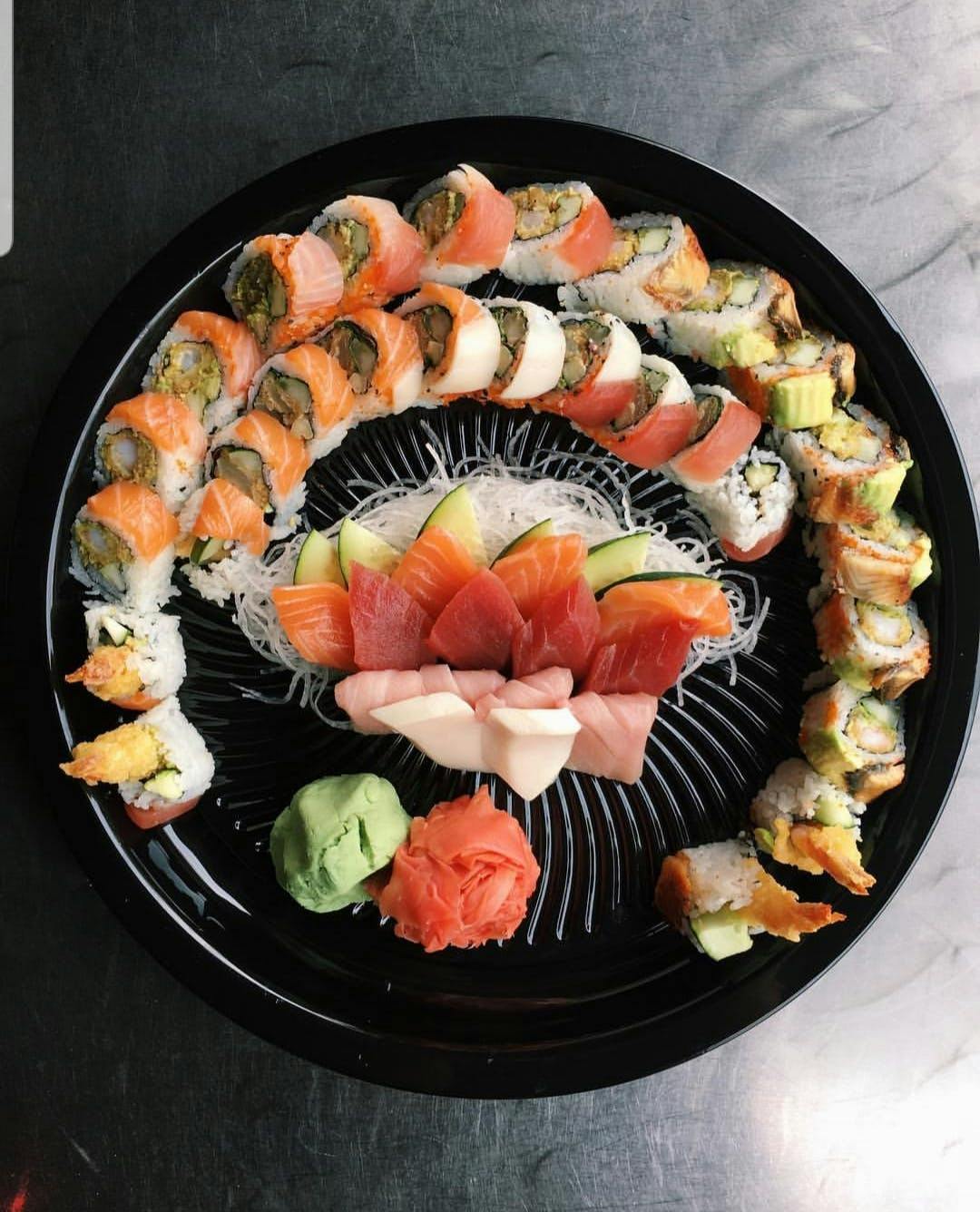 a sushi tray