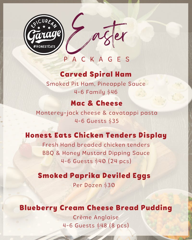 Epicurean menu 2025