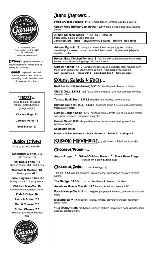 Our Menu