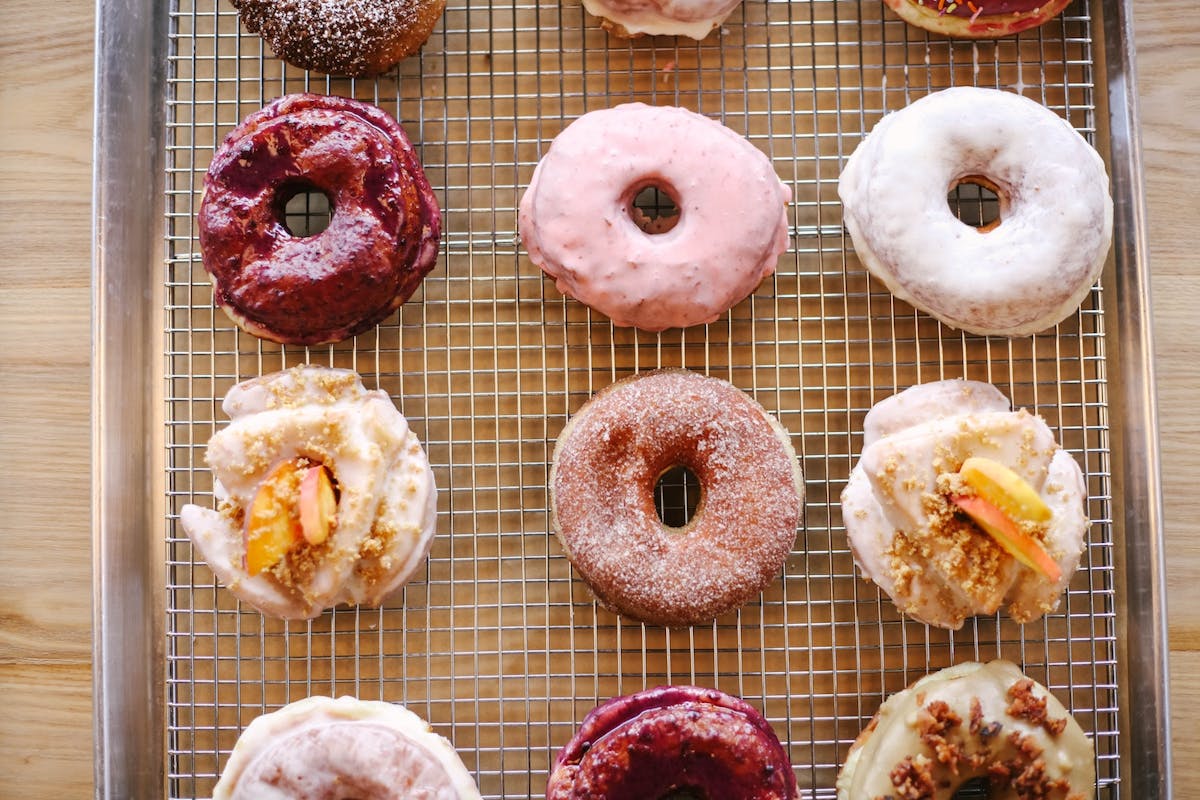 a donut on a grill