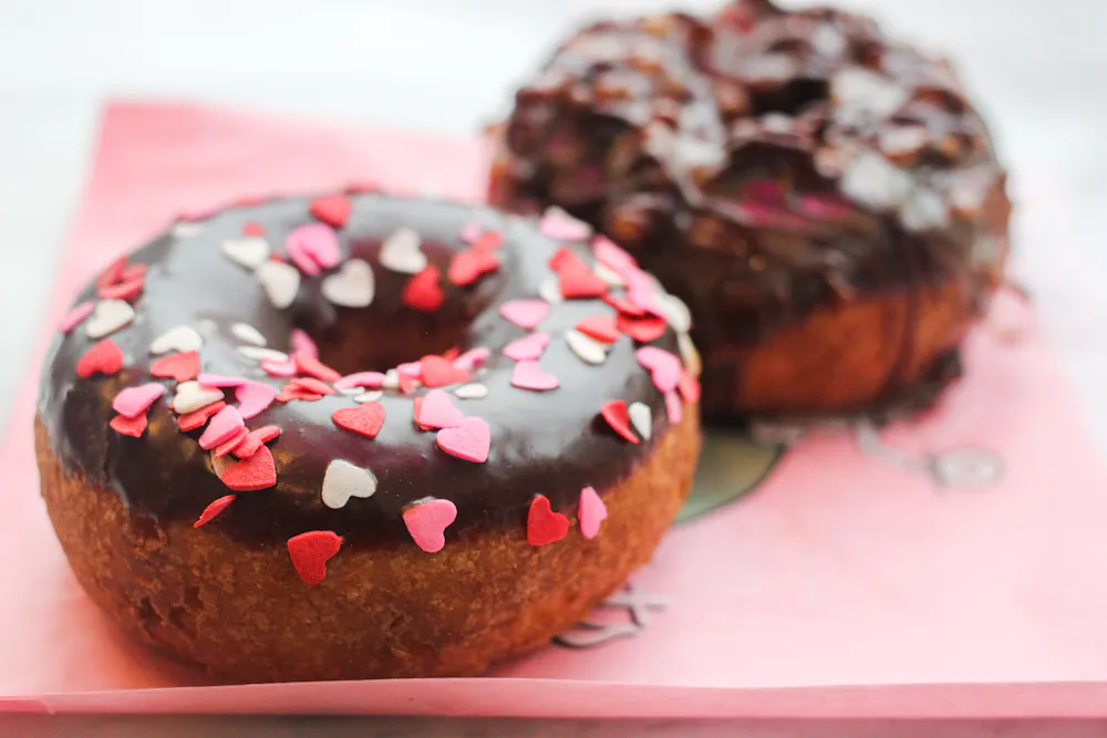 a close up of a chocolate cake