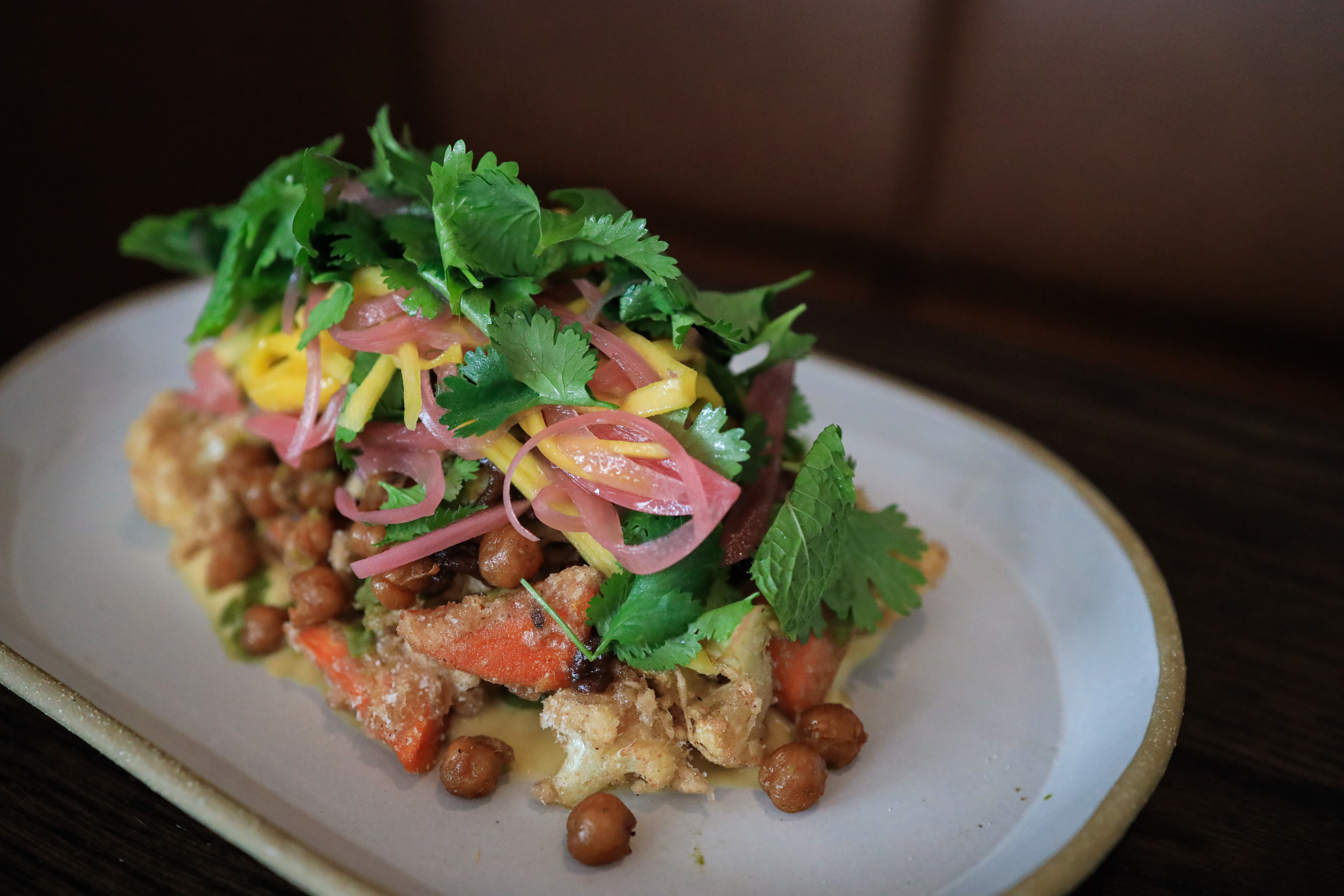 a plate of food on a table